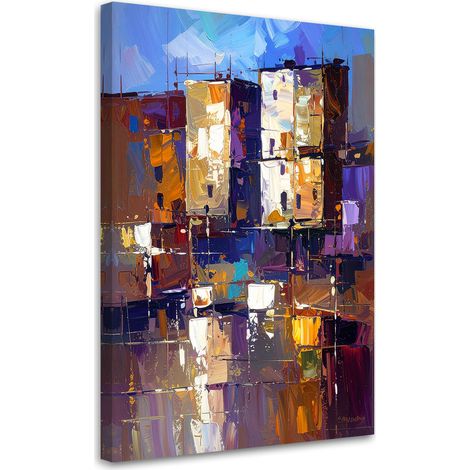 Image sur Toile, Bâtiments abstraits colorés,20x30 (1/4)