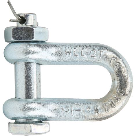 Manille d'ancrage robuste en acier allié galvanisé, type arche, avec écrou, pièces pour machines de levage, 2 pièces, manille d'ancrage 2T (1/5)