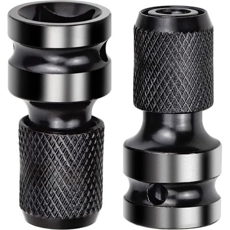 2 Pièces Adaptateurs de Douille 1/2" Carré à 1/4" Adaptateur Impact Cle a Choc Convertisseur de Libération Rapide pour Clé à Cliquet Impact et Porte-embout de Tournevis (1/4)