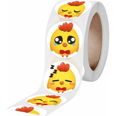 500 Pieces Easter Sticker Roll Chick Packaging Labels Stickers Round Adhesive Sealing Gift Decals for DIY Craft Party Favors Bag Stuffer Decals (1/5)