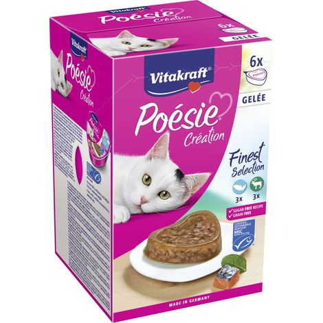 Vitakraft Katzenfutter Poesie Gelee, Multipack - 6 Schalen (1/3)
