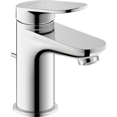 Duravit Wave - Miscelatore da lavabo, con sistema di scarico, acciaio inox spazzolato WA1010001070 (1/2)
