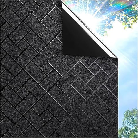 rollo de lámina electrostática opaca para ventanas – lámina de privacidad, bloquea completamente la luz – no requiere pegamento – 45 x 200 cm (1/5)