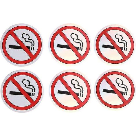 Filiyano-Lot de 6 autocollants « Interdiction de fumer » de 82 mm pour voiture, camionnette, fenêtre, taxi, chambre d'hôtel - Logo d'avertissement en (1/5)