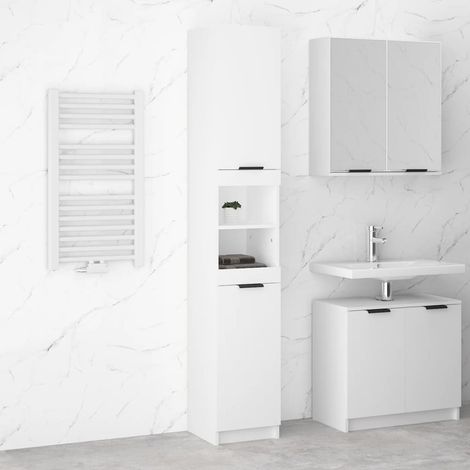 Bathroom Cabinet  White  Engineered Wood  Tall  Bathroom Cabinet vidaXL (1/5)