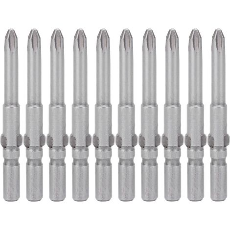 10 Pièces Embouts de Tournevis Cruciformes 4mm Acier Allié S2 Magnétiques pour Outils Électriques et Manuels (1/5)