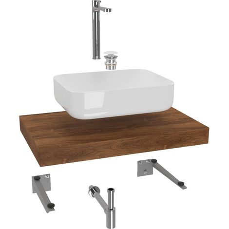 Naturel Set da bagno SAT con mobile Dolce 80x8x50 cm rovere charleston KSETDO7