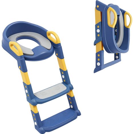Adaptador para inodoro, diseño antideslizante, características de seguridad, azul. (1/2)