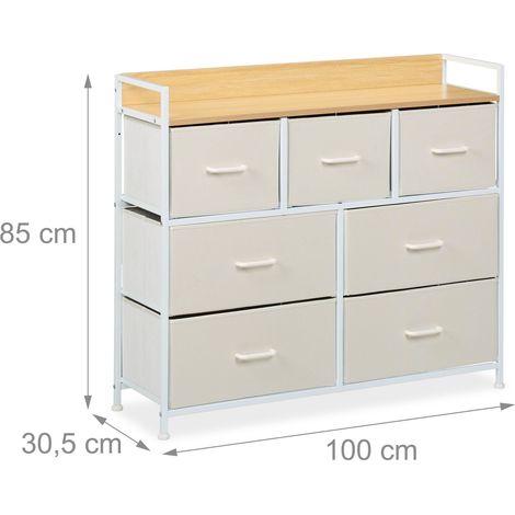 Cassettiera portaoggetti 85 x 100 x 30,5 cm 7 cassetti in tessuto per libri vestiti in MDF grigio 130015980