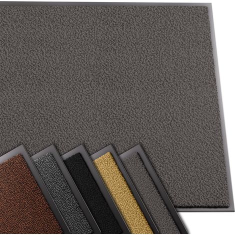 Tapis de Porte Paillasson d'Entree Interieur et Extérieur Tapis Antidérapant et Anti-Poussière Tapis d’entrée Imperméable Lavable 90x150cm Anthracite (1/5)