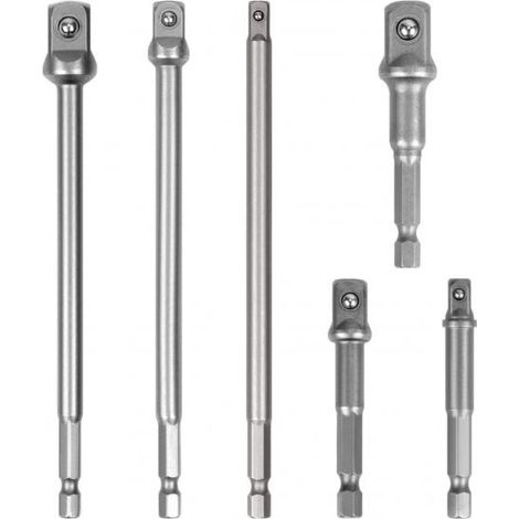 kit 6 adattatori x chiavi a bussola quadrate impatto percussione 1/4" 3/8" 1/2" 96033 (1/5)