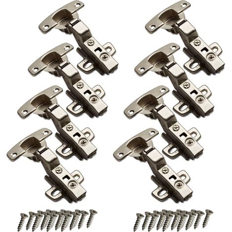 SOTECH 8 Stück Hettich Sensys Topfband Öffnungswinkel 110 Grad Innenanschlag Einliegend Höhe-Distanz 1,5 mm inkl M4x16mm Schrauben für Küchenschränke Scharnier mit integrierter Schließautomatik