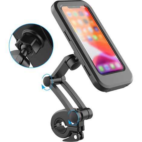 HL-69 Schwarze ABS-Handyhülle, 350 g/6,7" wasserdichter Touchscreen, 360° drehbar, Kurbel-/Datenkabelöffnung (1/4)