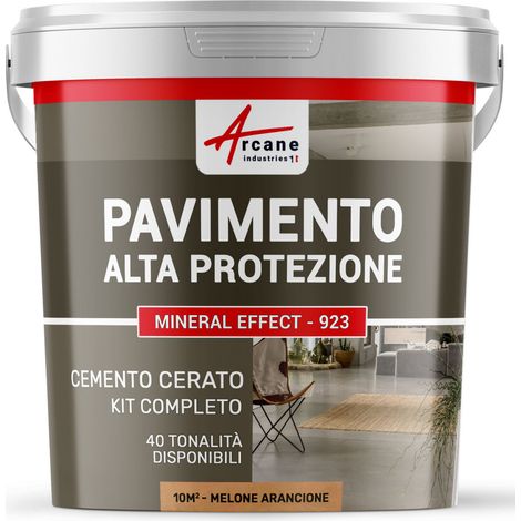 Microcemento per pavimenti interni: alta protezione - 10 m² (in 2 strati) Arancione Melone - ARCANE INDUSTRIES