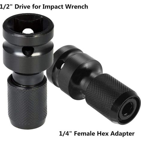 Adattatori rapido 1/2" a 1/4" esagonale per chiavi a percussione, set di 2 pezzi (1/3)