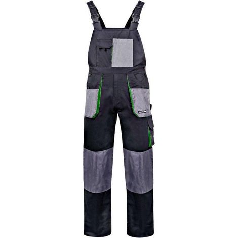 Salopette nera e verde, 100% cotone, "M (50)", CE, lahti (1/2)