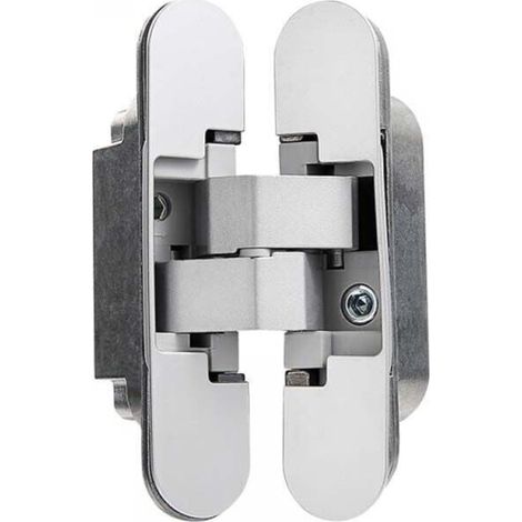 Set di 2 cerniere invisibili per porte - Per porte pesanti - Carico 40 kg - Apertura 180° - Zamak (1/4)