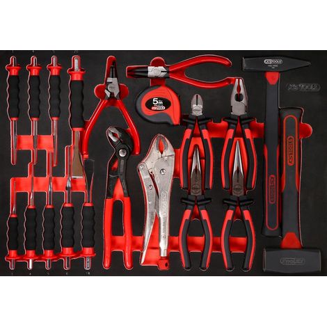 KS-Tools 811.2022 Zangen- / Hammer- / und Meißel-Satz in Schaumstoffeinlage, 22- (1/3)