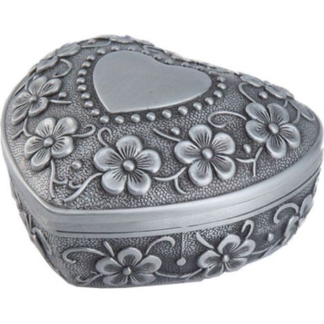 Vintage-Schmuckkästchen in Herzform, Schmuckkästchen aus Metall, Schmuckaufbewahrungsorganizer, ideales Geschenk zum Geburtstag, zur Hochzeit oder zum Hochzeitstag. (1/5)