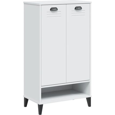 Armoire à chaussures range chaussures rangement meuble entrée couloir salon bois d'ingénierie blanc (1/5)