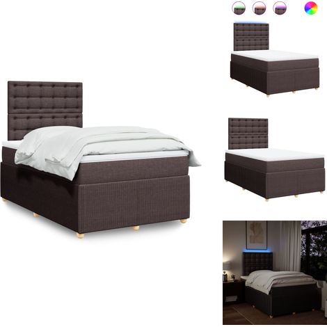 Sommier à lattes de lit avec matelas Marron foncé 120x200 cm - Sommier À Lattes De Lit - Sommiers À Lattes De Lit - Lit - Meuble De Chambre À Coucher (1/5)