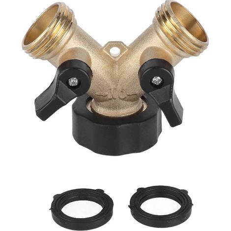 Gartenschlauchverteiler 3/4 Zoll Messing Y-förmig Bewässerungsverteiler für den Außen- und Innenbereich