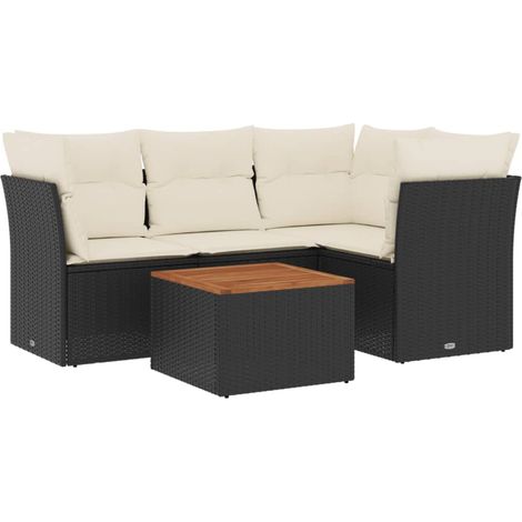 Maison Exclusive - Set de muebles de jardín 5 pzas y cojines ratá (1/3)