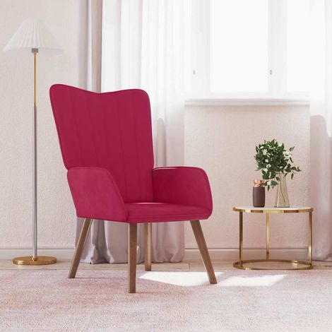 vidaXL Chaise de relaxation Rouge bordeaux Velours (1/5)