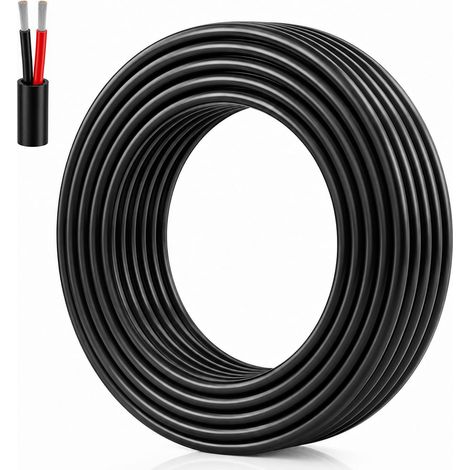 Câble Électrique 18 AWG 2 Conducteurs 10 m 2x0,75 mm², Fil Électrique Rouge et Noir en Cuivre Étamé Souple, Câble Basse Tension pour Ruban LED, Éclairage LED, DIY, Automobile (1/5)