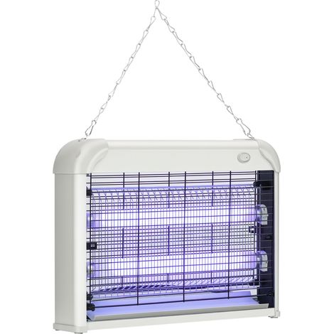 Destructeur d'insectes et de moustiques à LED UV 20 W avec plateau amovible. Fabriqué en ABS et en métal. 39 x 8 x 28 cm.
