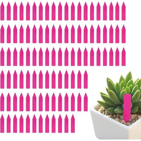 Etiquetas de plástico rosa para plantas, 300 etiquetas impermeables para estacas de jardín para flores, verduras, hierbas y plántulas. (1/5)