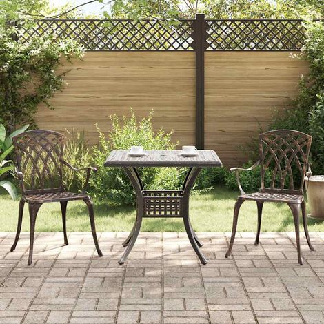 Gartentisch Set 3 pcs Bronze Gussaluminium (1/5)