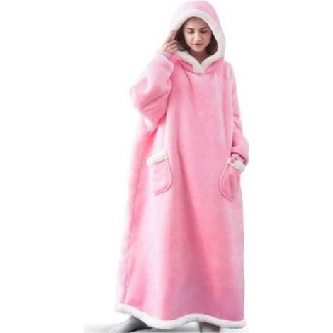 Star- 120CM warm flannel hooded blanket with thick velvet sleeves and multicolor plaid pattern.