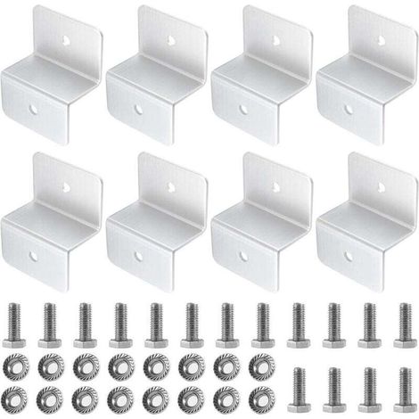 Solaire en Z, 8Pcs Panneaux Solaire Support en Aluminium Montage de Panneau Solaire Adopte un Design en Forme de Z avec Écrous et Boulons pour Toit de Camping Car, Bateau, Cabine (1/4)