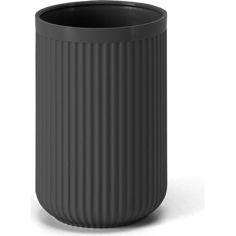 Porta spazzolini grigio in plastica cannettata rigida Arizona (1/5)