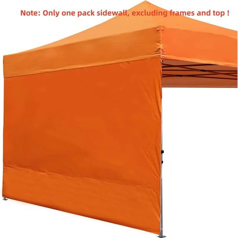 (Orange, 3x1,95m) Paroi latérale pare-soleil pour tentes de gazebo pliables 3M, pieds droits, imperméable, tissu Oxford en polyester. (1/4)