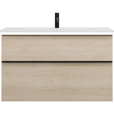 burgbad Eqio lavabo en fonte minérale avec meuble sous-lavabo et (1/2)