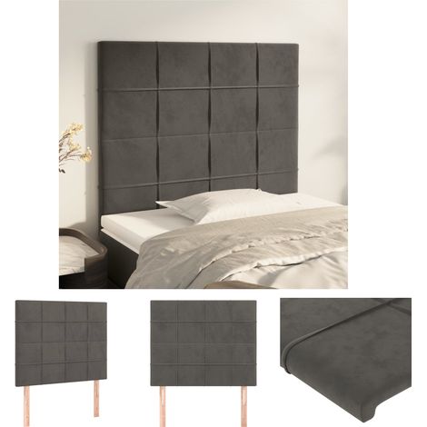 Maison Exclusive - Kopfteil Dunkelgrau 80 x 5 x 118/128 cm Samt (1/5)