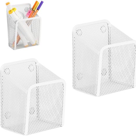 2 Pièces Stylos Magnétiques Panier de Rangement, Métal Maille Magnétique Boîte Rangement, Organiseur Magnétique Panier Rangemen, Convient pour Stocker Toutes Sortes de Petits Articles (1/5)