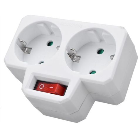 Biplite 16A avec interrupteur Blanc - Blanc (1/5)