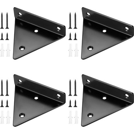Set mit 4 unsichtbaren Halterungen für Wandregale, dreieckige Wandhalterungen, Regalträger aus Metall. – AquaForge