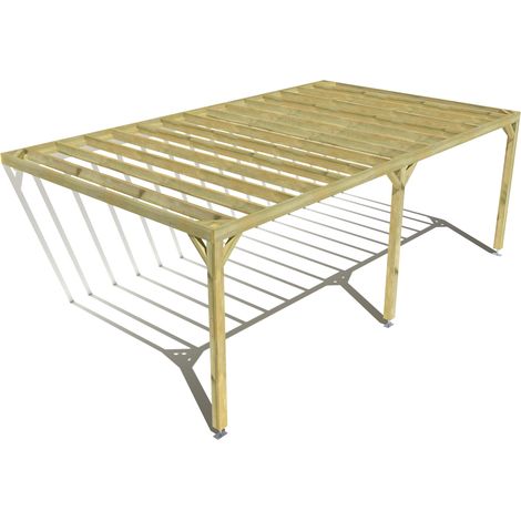 Pergola bois • 7m x 4m • adossée • sens profondeur • livraison comprise