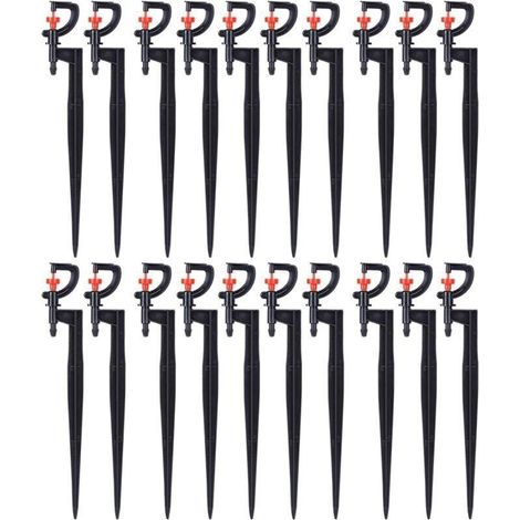 Arroseur d'arrosage, 20 pièces, Micro - arroseur Rotatif à 360 degrés de Type G, pour l'irrigation de la pelouse de Serre de Jardin avec Tuyau d'irrigation 4/7 (1/4)
