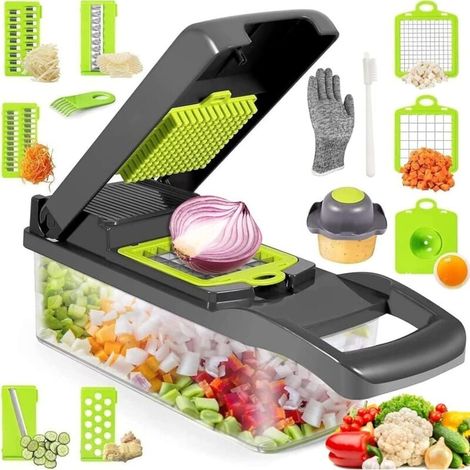 Coupe-légumes multifonctionnel 15 en 1 avec séparateur d'oeufs râpe de cuisine râpe à croustilles domestique-LIAIKI (1/4)