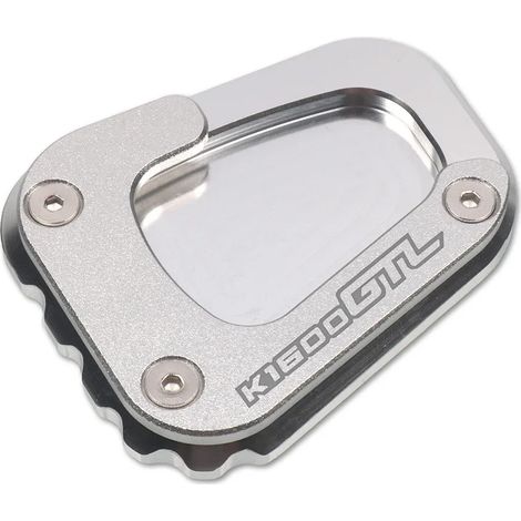 (Argent - K1600GTL) Compatible avec les motos BMW K1600GT, K1600GTL, K1600B et K1600 GT GTL. Extension de béquille latérale et de support pour une meilleure stabilité. Puissance maximale. (1/4)
