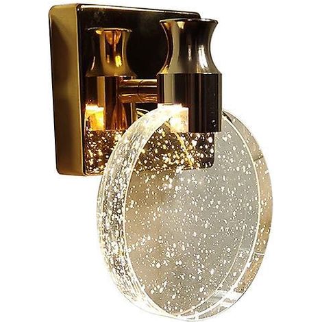 Applique murale en cristal, style nordique, lampe murale simple et créative pour chambre, table de chevet, salon, salle de bain, commode, couloir (doré, S) (1/5)