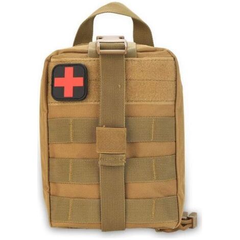 Trousse de premiers secours, pochette militaire de survie en plein air, tissu Oxford résistant à l'usure, pour le camping et la randonnée (kaki) (1/5)