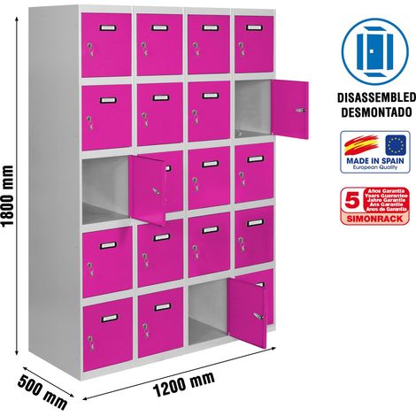 Simonrack Simonlocker Aufbewahrungsschrank grau rosa