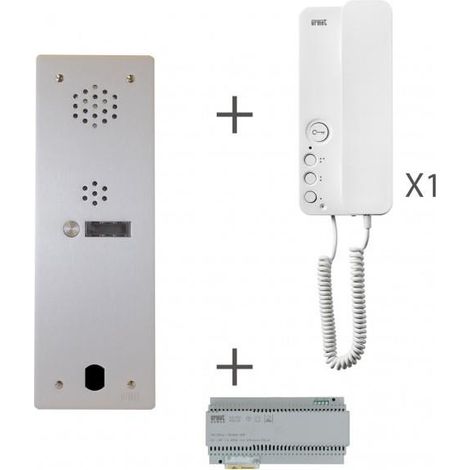 Kit audio préprogrammé 2VOICE platine et postes 1 rangée 1 bouton URMET KA83/101