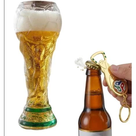 Bierglas mit „WM-Trophäe 2026“ – Robustes 500-ml-Glas – Stilvolles Fußballgeschenk für Männer, Väter, zum Vatertag, Geburtstag oder jedem anderen Anlass. Ideal für den täglichen Gebrauch.